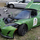 An electric car crashed during a test of alternative-power vehicles, Budapest 2011.